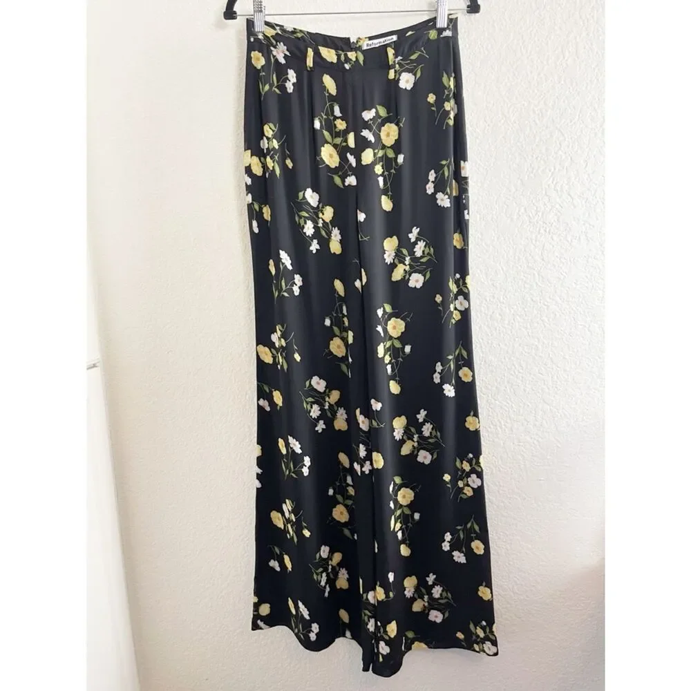 Reformation Starry Pant in a Floral Piazza Print. Wide leg floral boho pants
